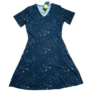 Svaha Galaxy Space Short Sleeve Midi Dress NWT Sz M